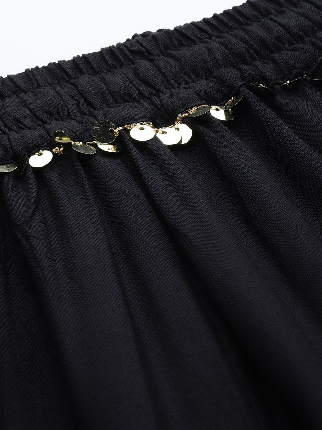 TAG 7 Women Black & Maroon Solid Flared Palazzos