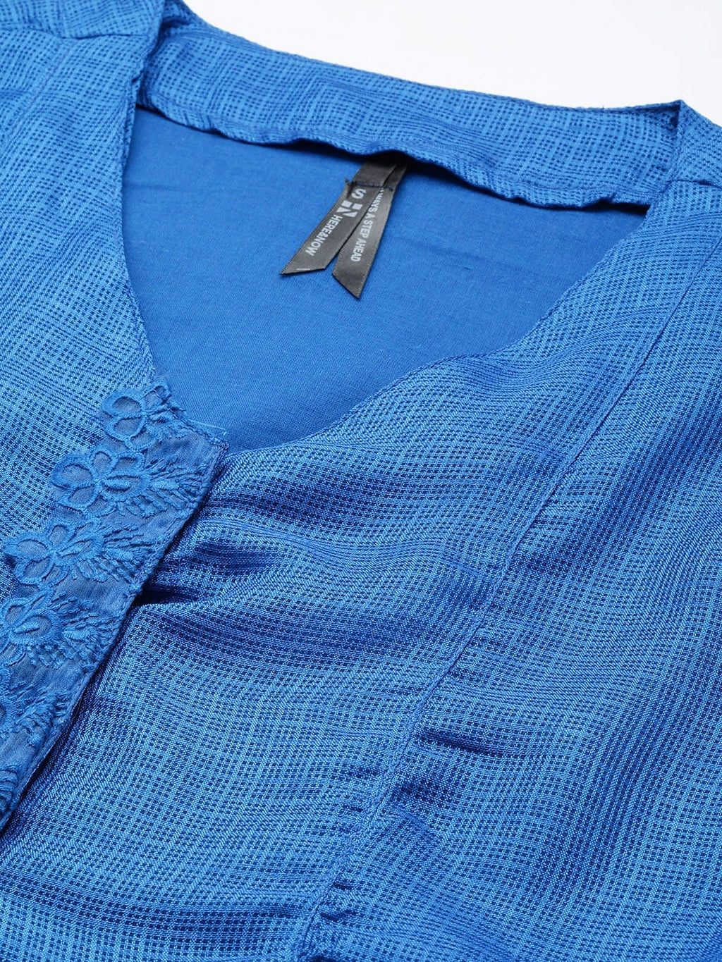 HERE&NOW Women Blue Self-Design Kurta