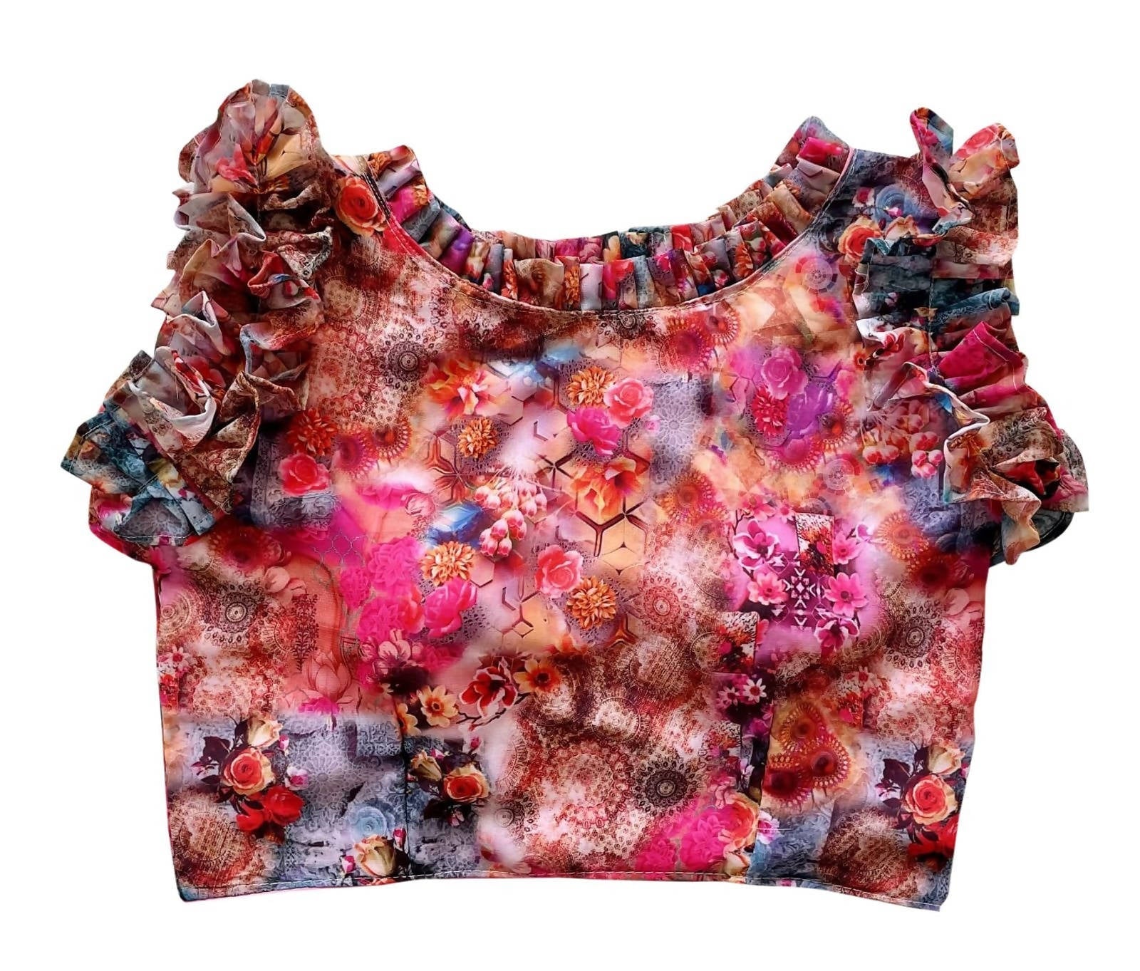 Vamika Multicolor Georgette Frill Blouse
