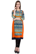 Women's Multi Round Neck Multi Print Kurti - G & A Apparels