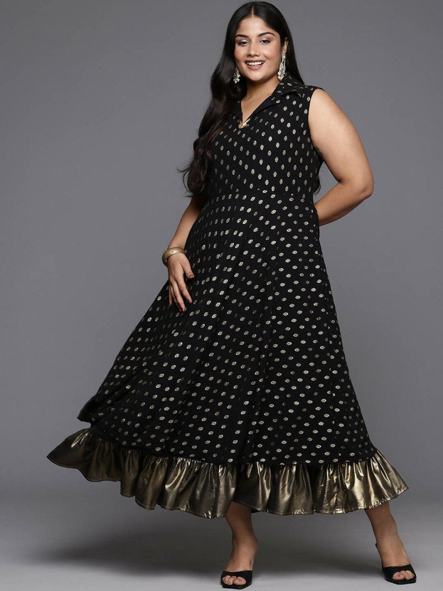 Ahalyaa Women's Traditional wear Ethnic Dress - Black