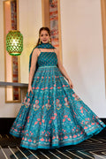 Everywhere Designer Rama Silk Cotton Stitched Suit With Dupatta - Anbazaar