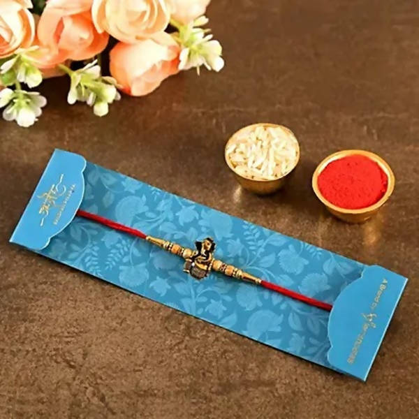 Devotional Lord Ganesha Rakhi & Healthy Almonds