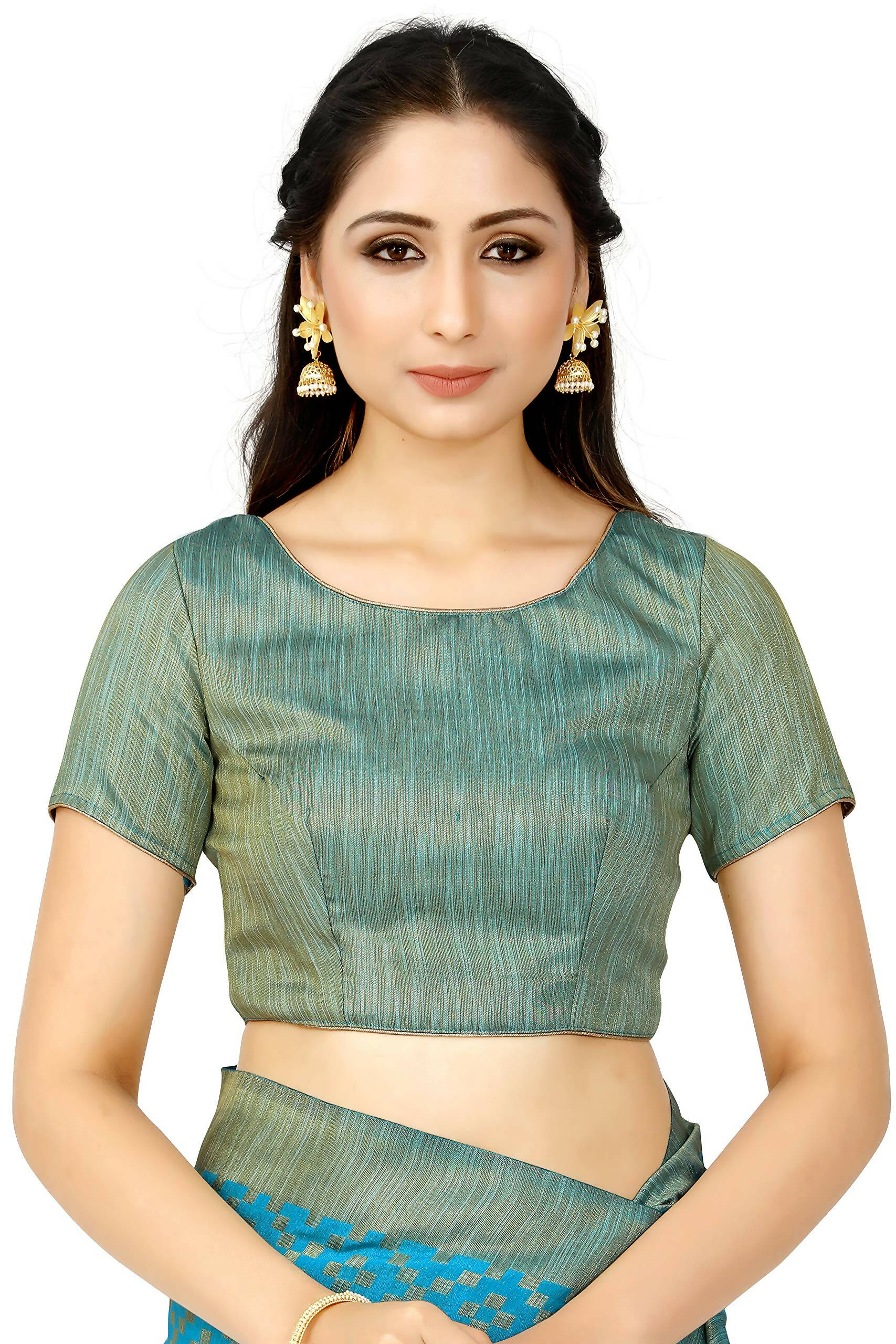 Mimosa Women's Patola Art Silk Turquoise Blue Saree