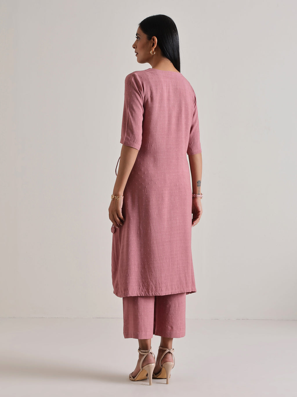 trueBrowns Mauve Angrakha Kurta Set