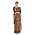 Exclusive Collection 100% Pure Cotton Brown Tant Saree With Hand Weaving Work