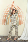 Monjolika Fashion White Color Printed Rayon Designer Co Ord Set