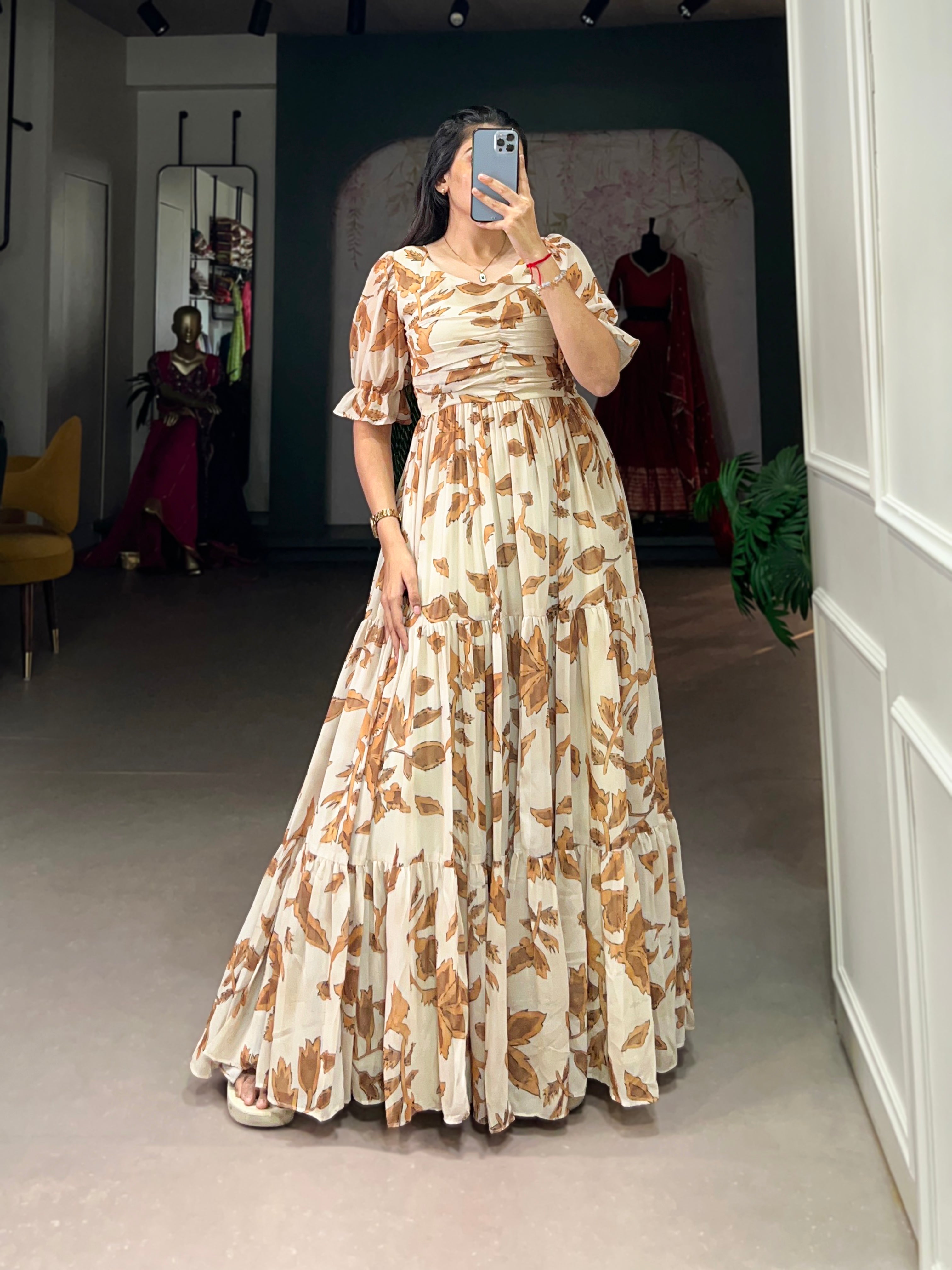 Lorenvalley Chiku Georgette Print Gown