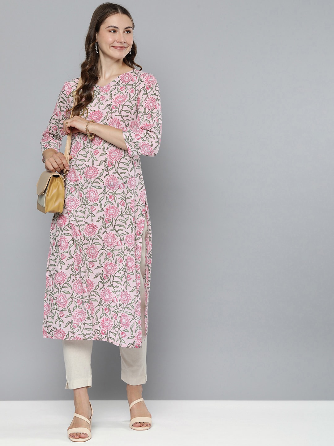 HERE&NOW Floral Printed Floral Kurta