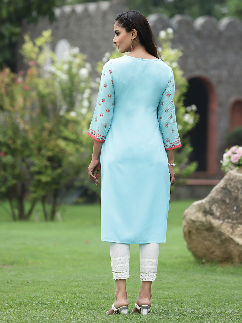 Juniper Women Green Crepe Casual Wear Digital Printed Straight Kurta