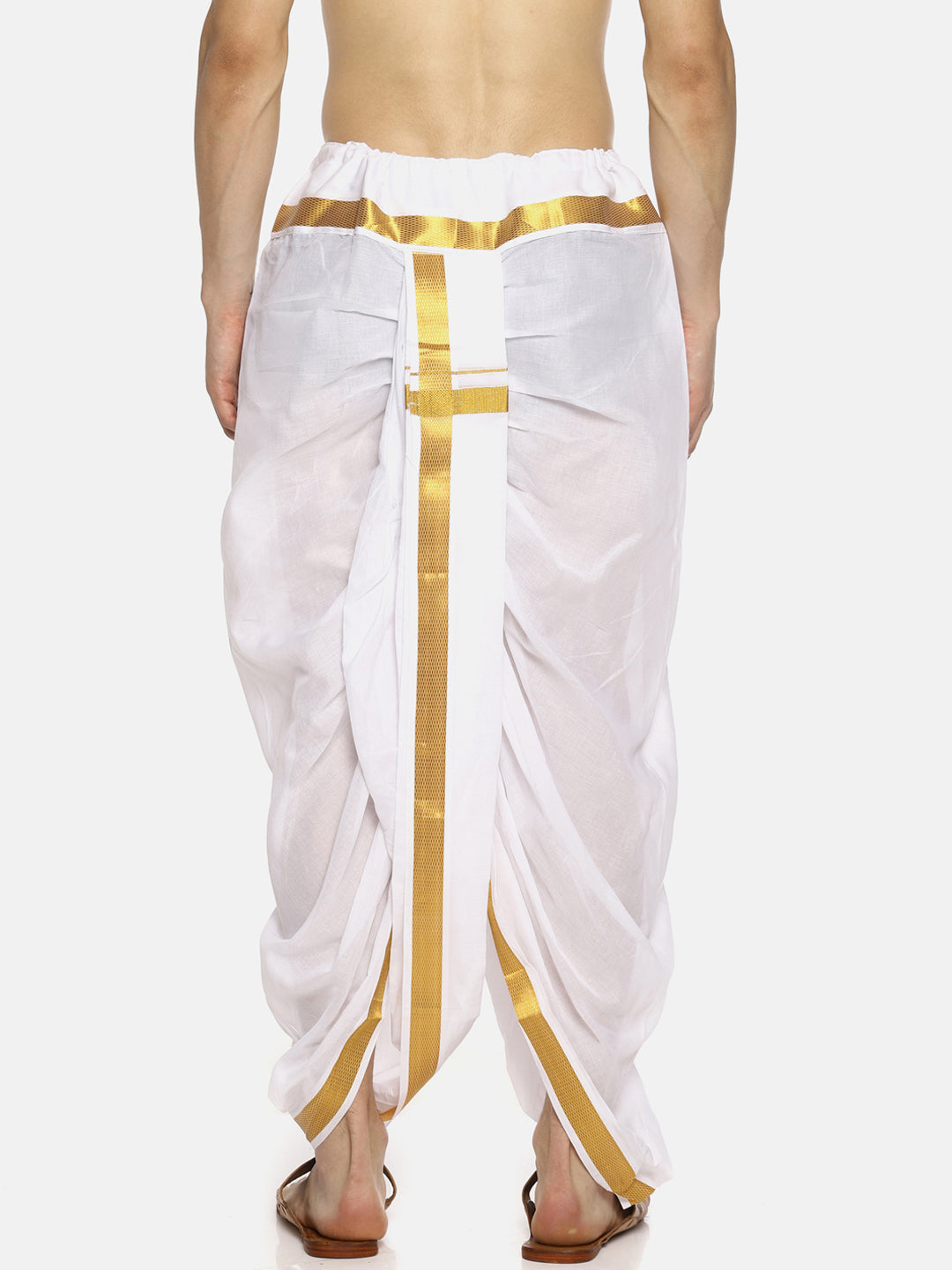 Sethukrishna Men White Solid Readymade Dhoti