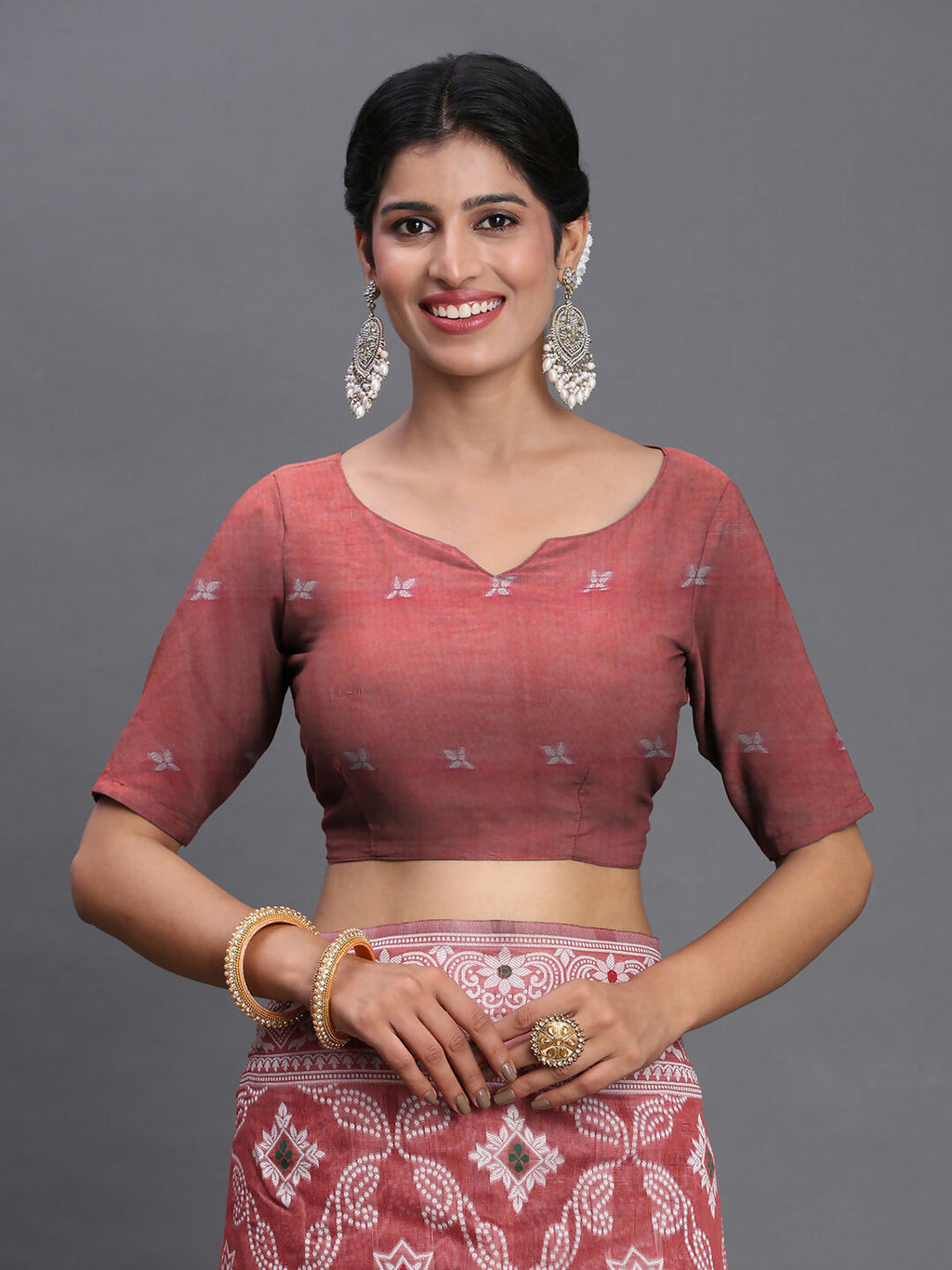 Shree Shyam Fashion Linen Cotton Peach Saree