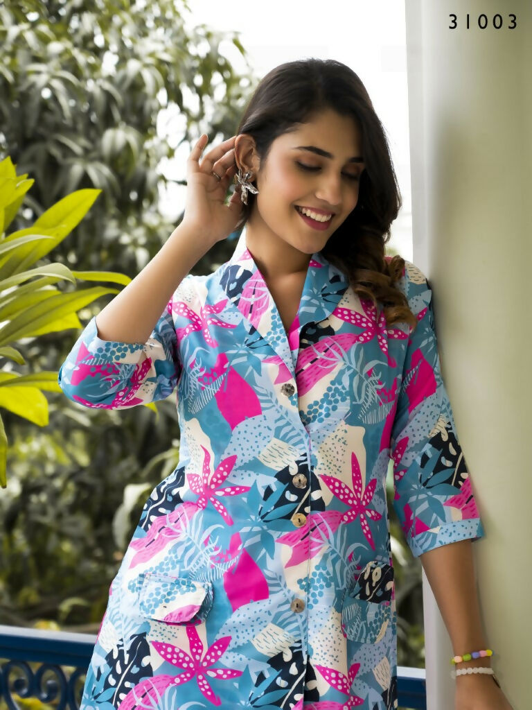 Casual Fashionable Multi Muslin Cotton co-ord set - Manya
