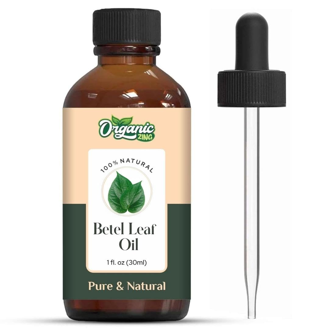Organic Zing Betel Leaf (Piper betle) Oil | Pure & Natural Essential Oil for Skincare, Hair Care, Aroma & Diffusers