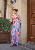 Monjolika Fashion Elegant Multi Colour Satin Georgette Lightweight Saree