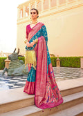 Monjolika Fashion Blue Colour Soft Silk Sarees With Traditional Motifs