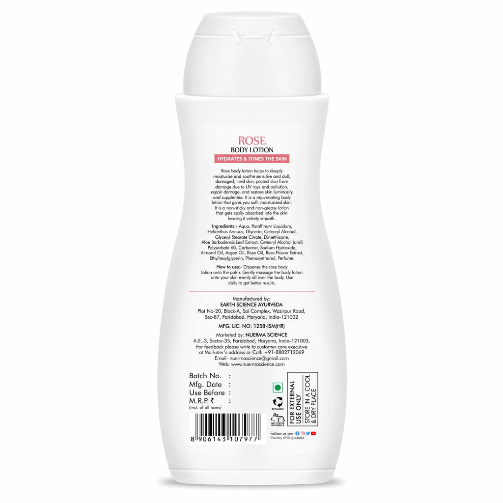 Nuerma Science Rose Body Lotion for Deep Moisturizing, Hydration & Nourishment