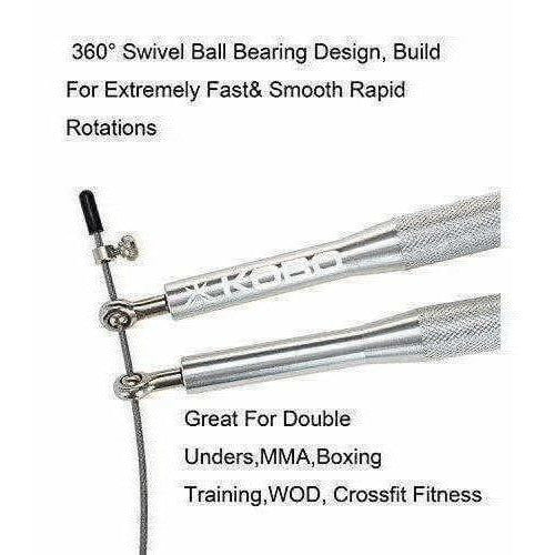 Kobo Metal Speed Aluminum Jump Rope (Silver)
