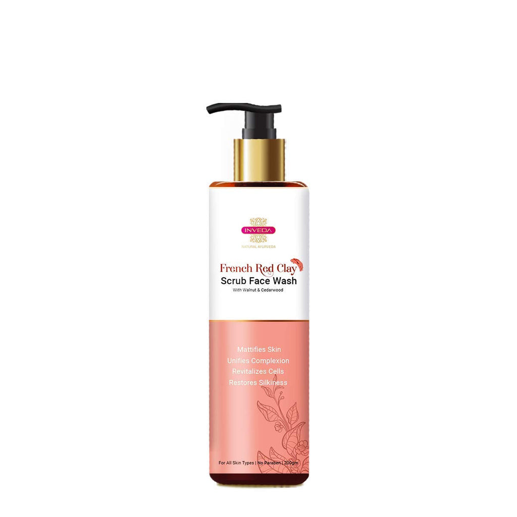 Inveda French Red Clay Scrub Face Wash