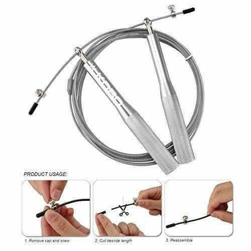 Kobo Metal Speed Aluminum Jump Rope (Silver)