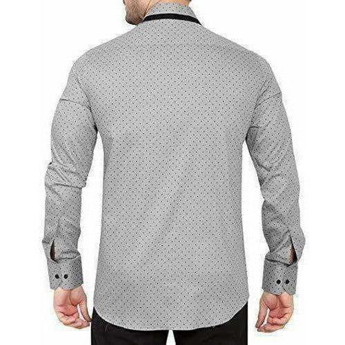 Men's Cotton Casual Polka Printed Shirt
