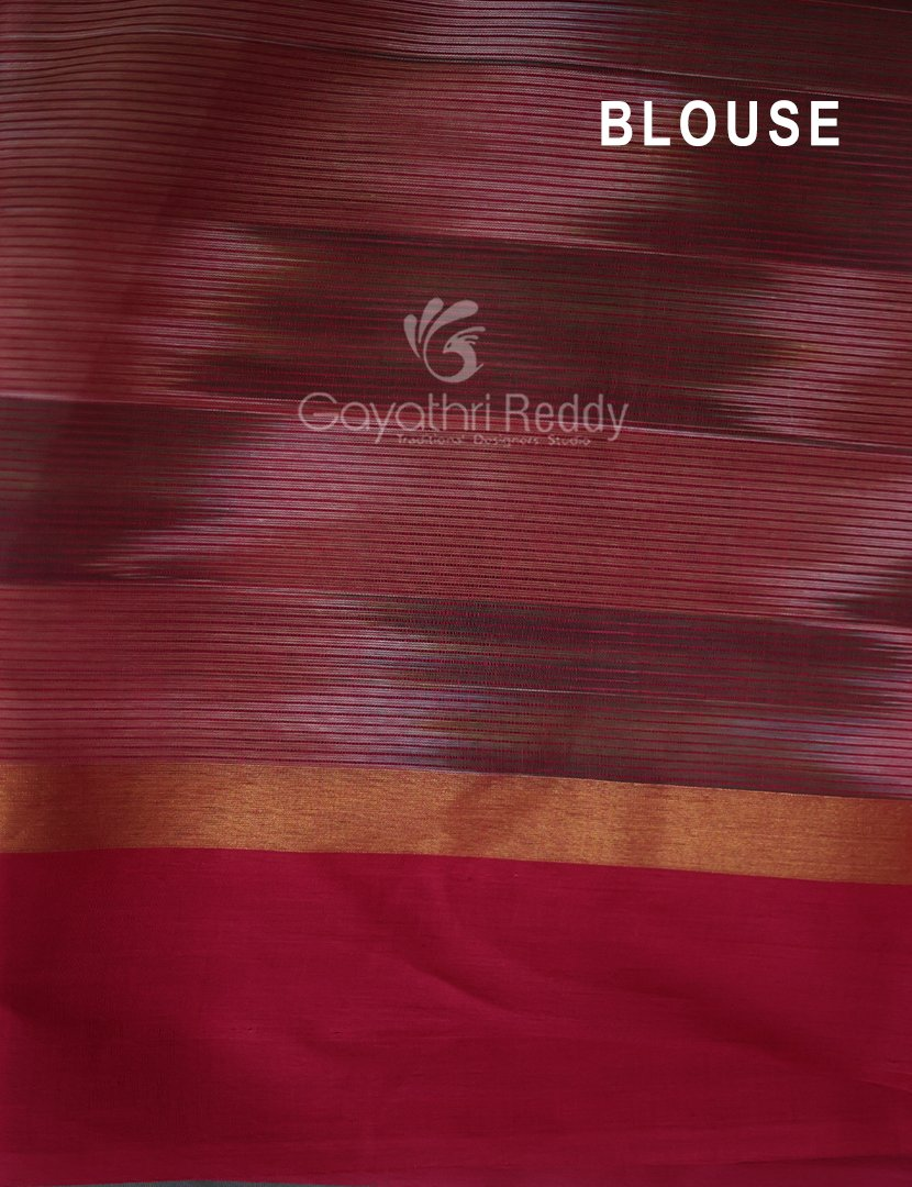 Dual Shades of Mustard And Pink Mangalagiri Ikkat Cotton Saree By Gayathri Reddy Designer Studio