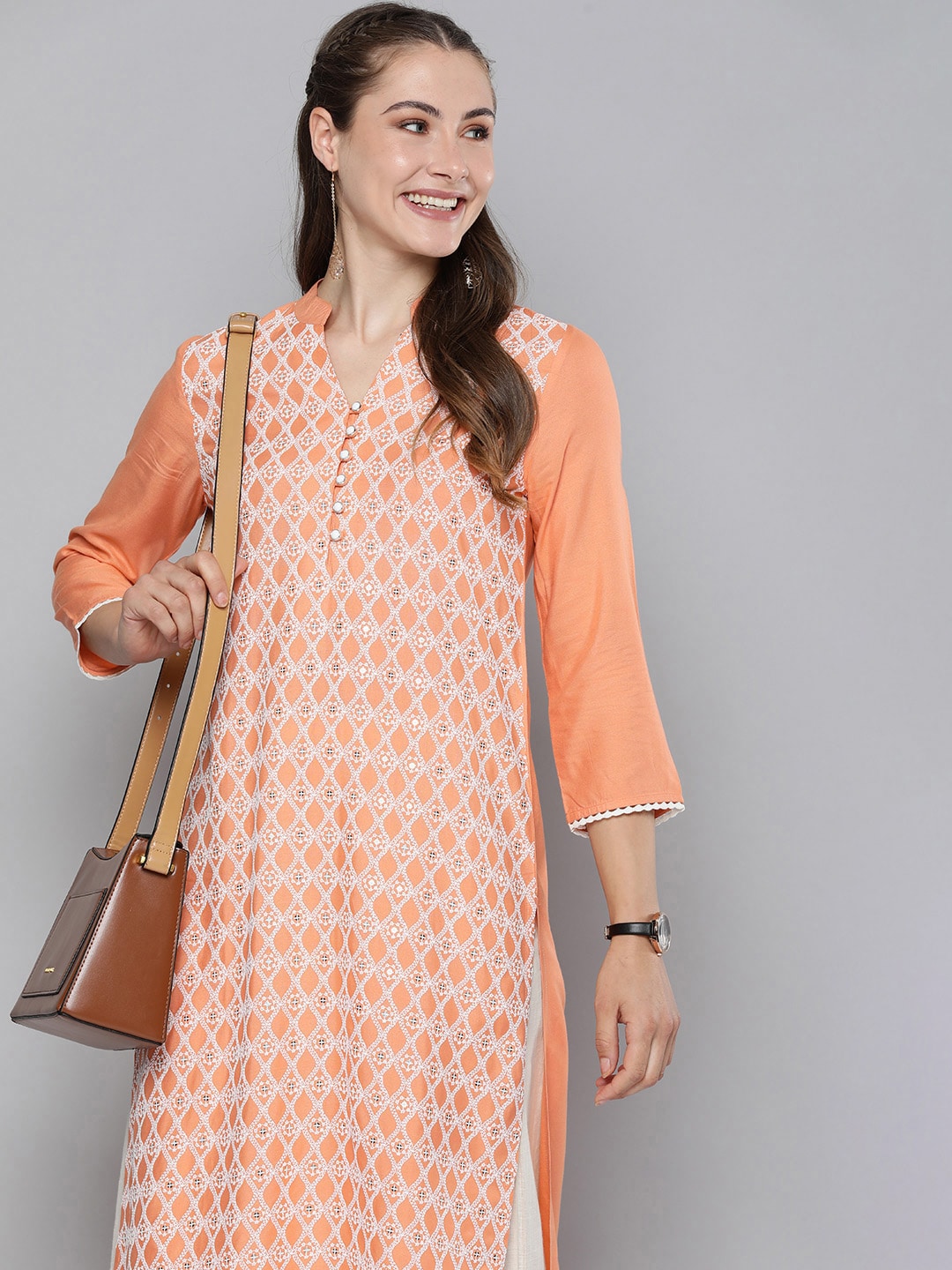 HERE&NOW Women Ethnic Motifs Embroidered Sequined Kurta