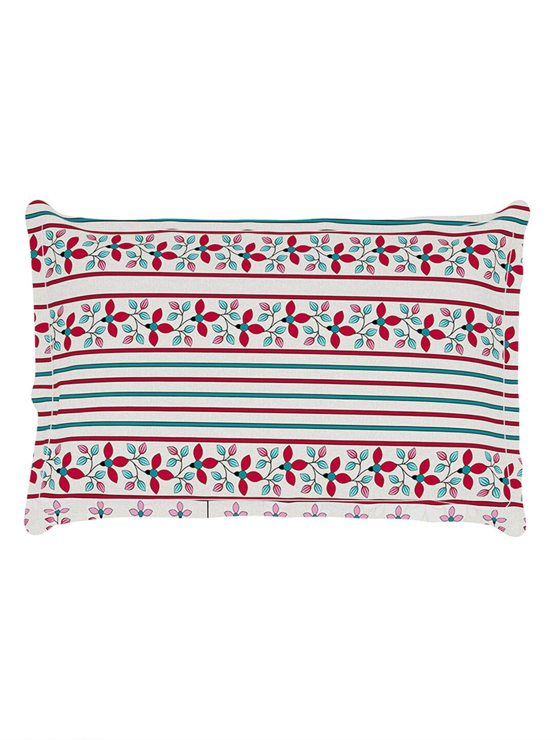 Story@home Grey & Pink Ethnic Motifs 180 TC Bedsheet with Pillow Cover