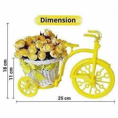 Cycle Shape Plastic Decoration Flower Vase with Peonies Bunch