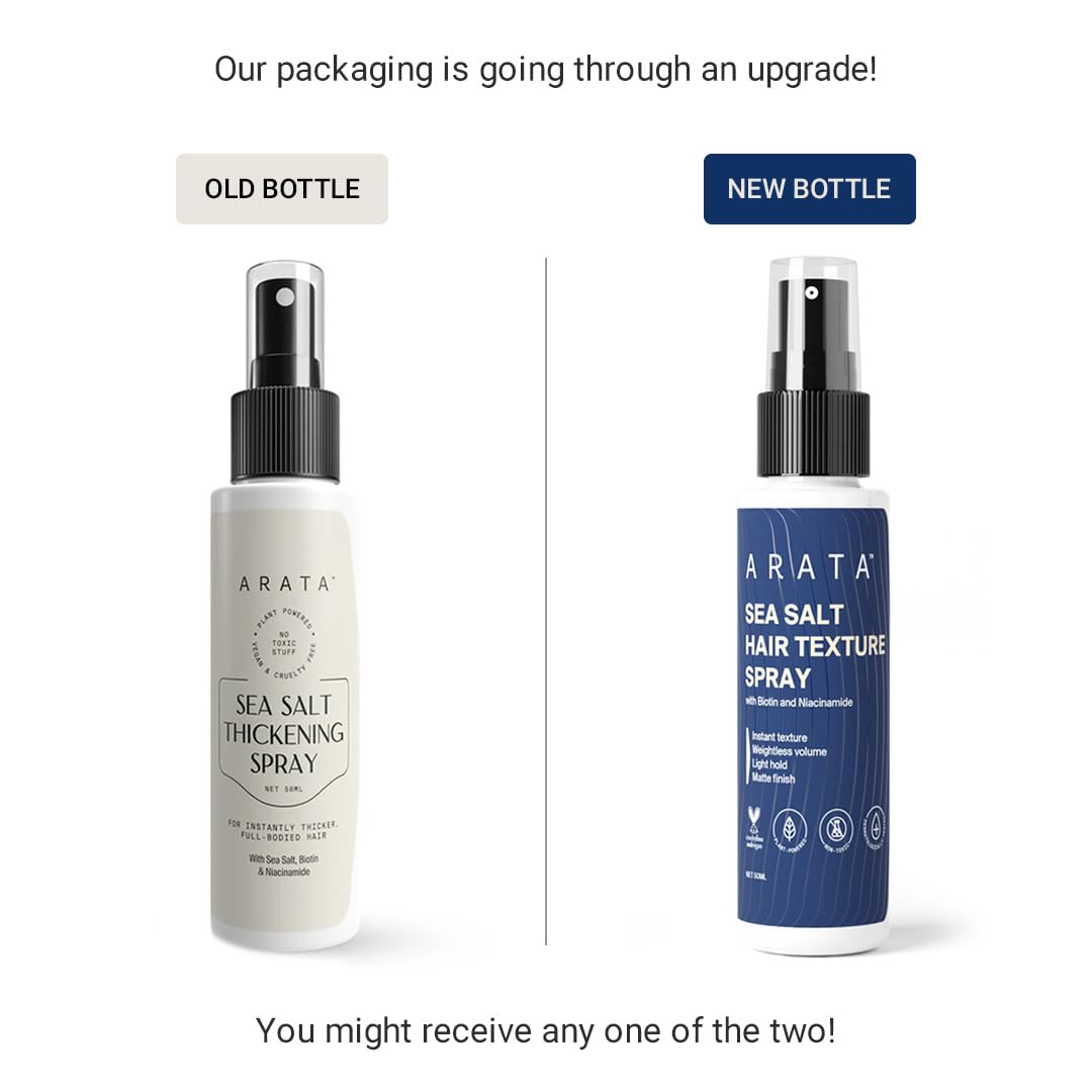 Arata Sea Salt Volumizing Hair Spray Infused with Niacinamide, Biotin & Sea Salt For Instantly Thicker, Full-Bodied Hair