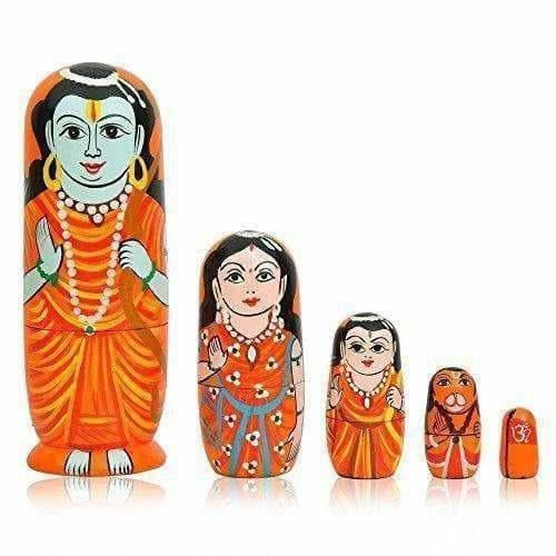 Indian doll - Kids Handmade Hand Painted Cute Wooden Indian Women Nesting Dolls