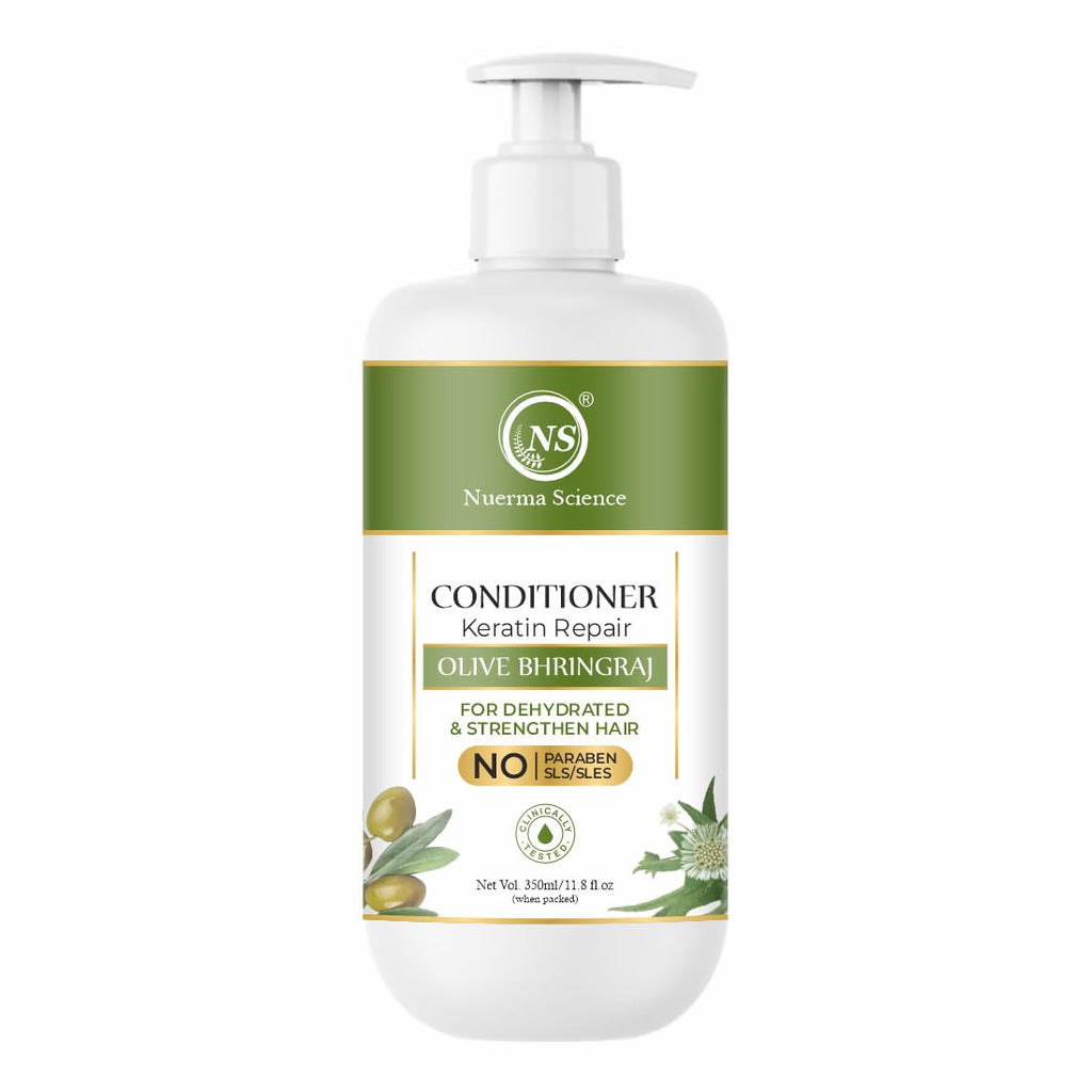 Nuerma Science Keratin Repair Olive Bhringraj Hair Conditioner for Dehydrated & Strengthen Hair