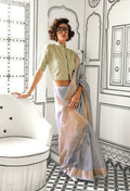 Monjolika Fashion Chiffon Grey Weaving Traditional Saree