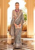 Monjolika Fashion Raw Silk Foil Print Multi Colour Trendy Saree