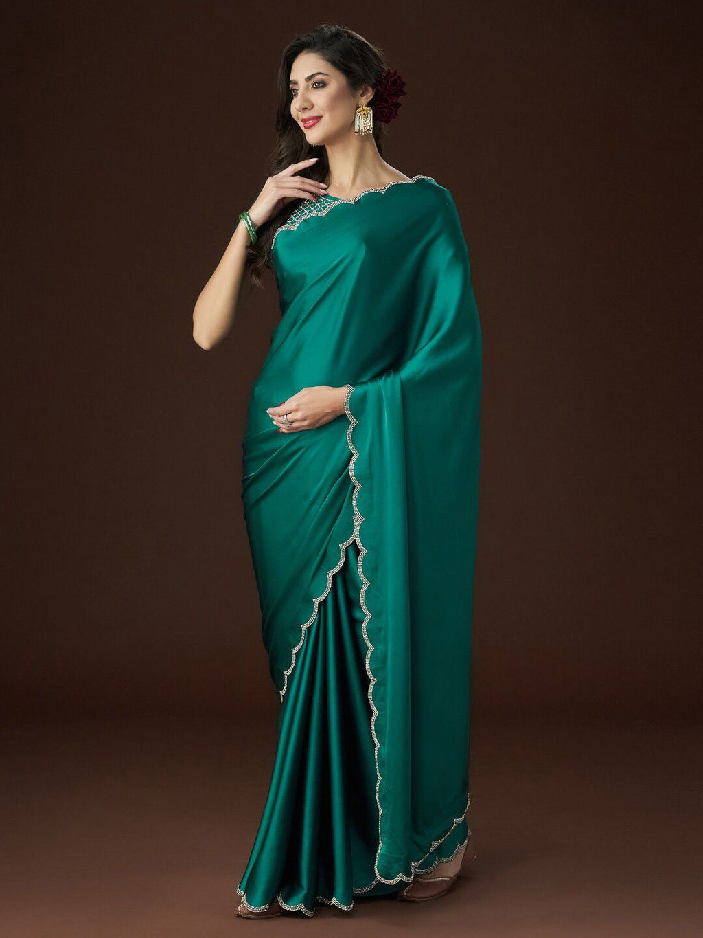 kasee Embellished Satin Saree