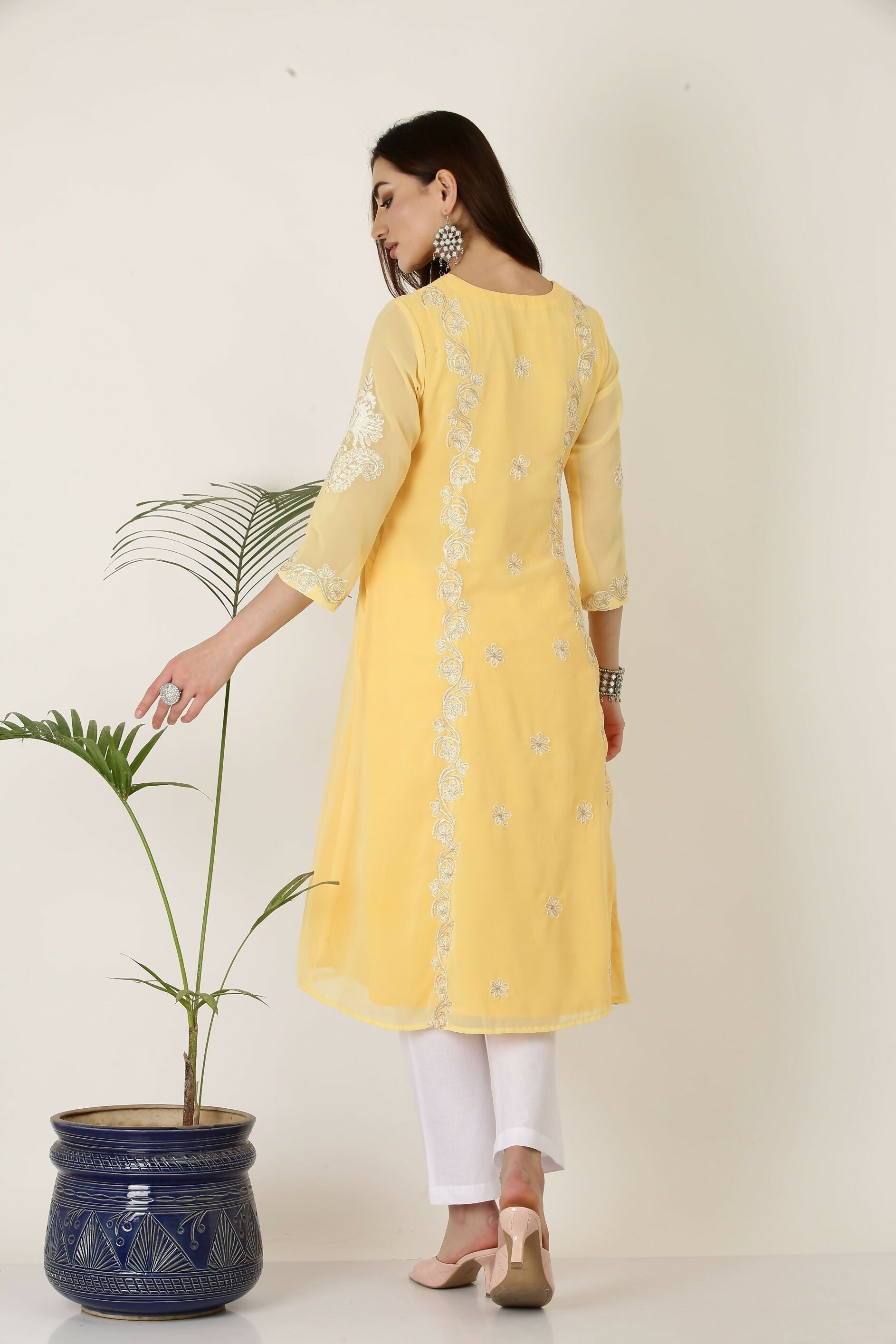 Joban Fashion Yellow Georgette Kurta Set