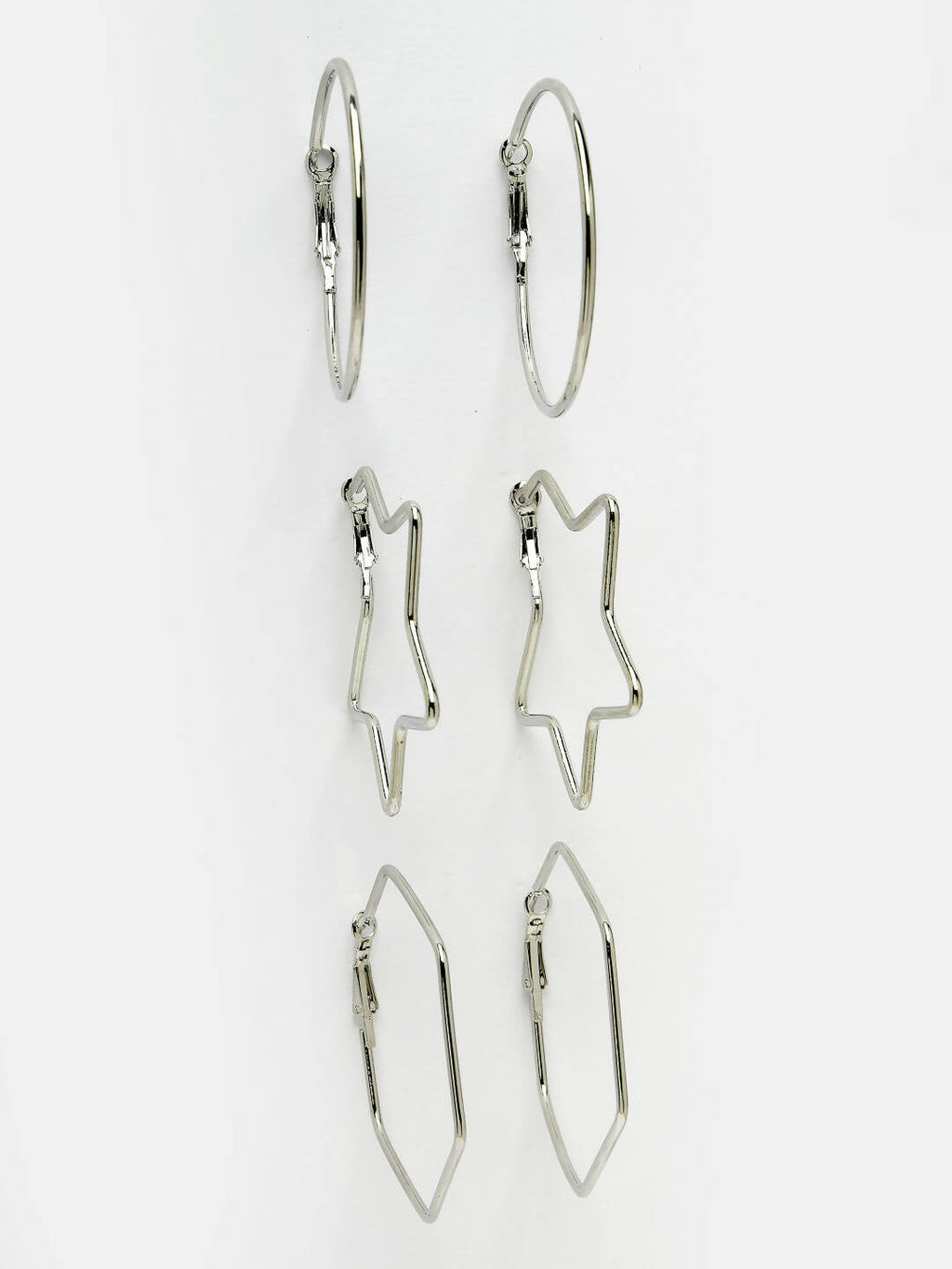 NVR Women Gold-Toned Geometric Hoop Earrings