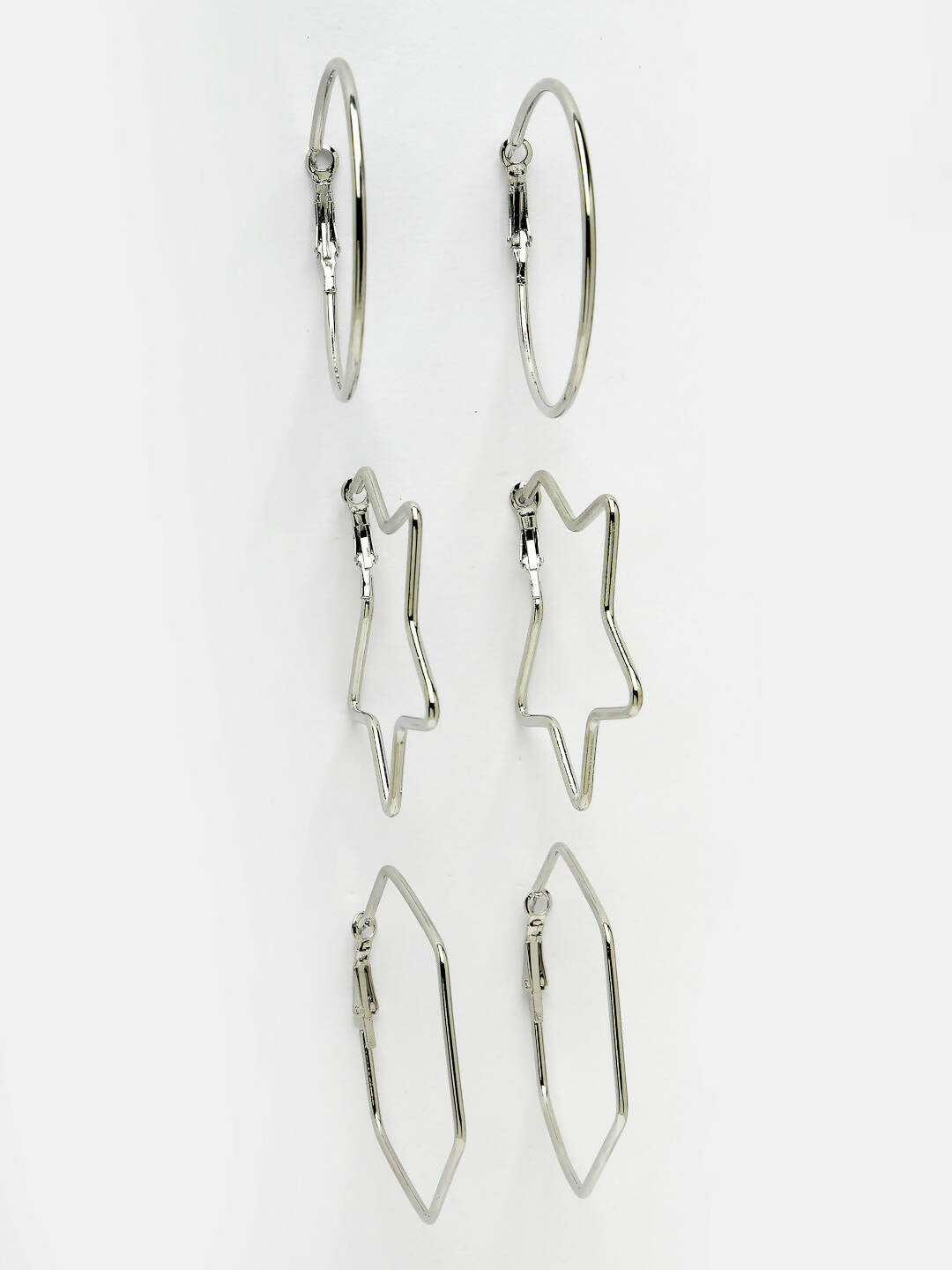 NVR Women Gold-Toned Geometric Hoop Earrings