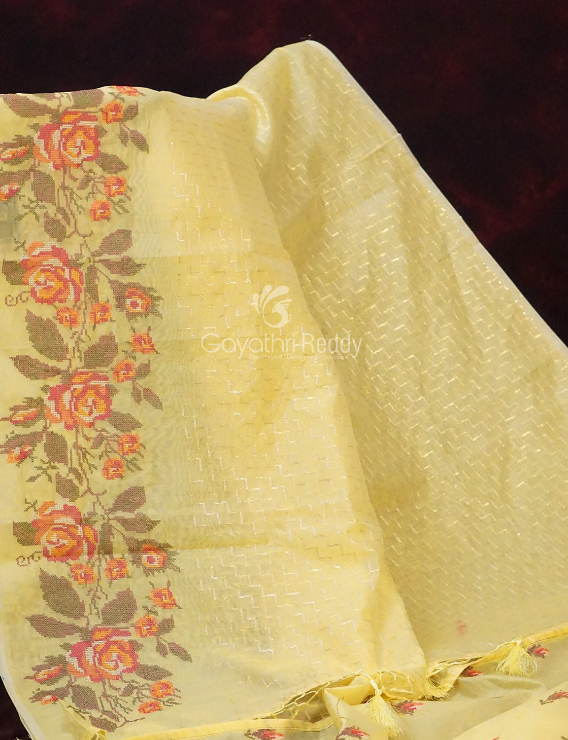 Shades of Sky Blue Chanderi Saree for Regular/Office Wear By Gayathri Reddy Designer Studio