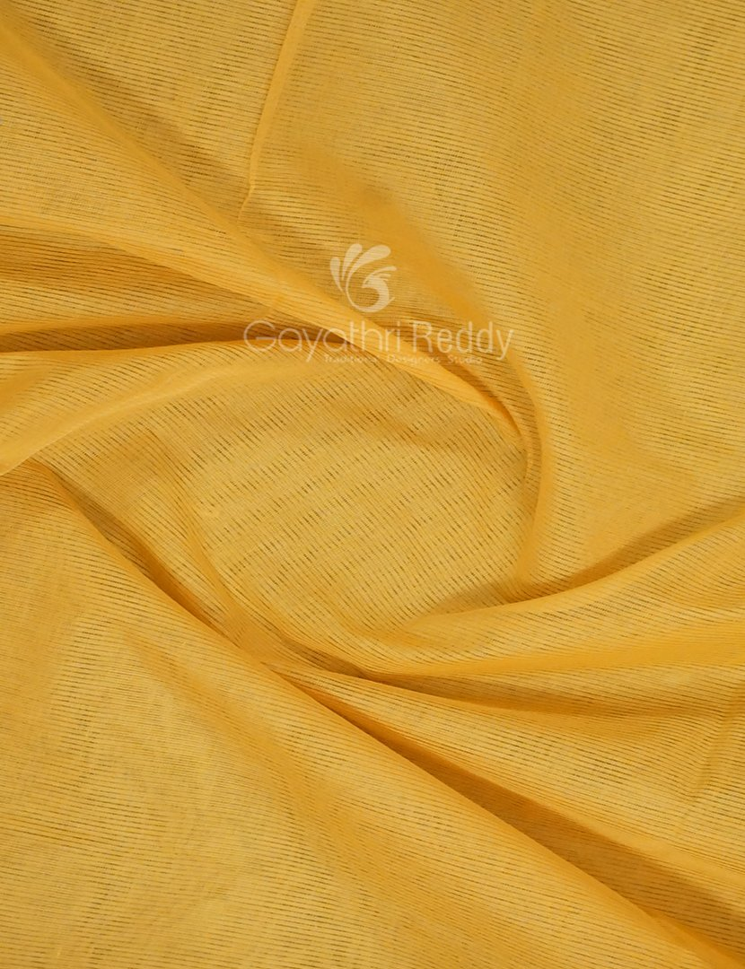 Dual Shades of Yellow With Contrast Blouse Pure Mangalgiri Cotton By Gayathri Reddy Designer Studio