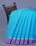 Dual Shade of Sky Blue And Violet Pure Mangalgiri Cotton By Gayathri Reddy Designer Studio