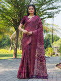 Tikhi Imli Leheriya Printed Zari Ready to Wear Saree