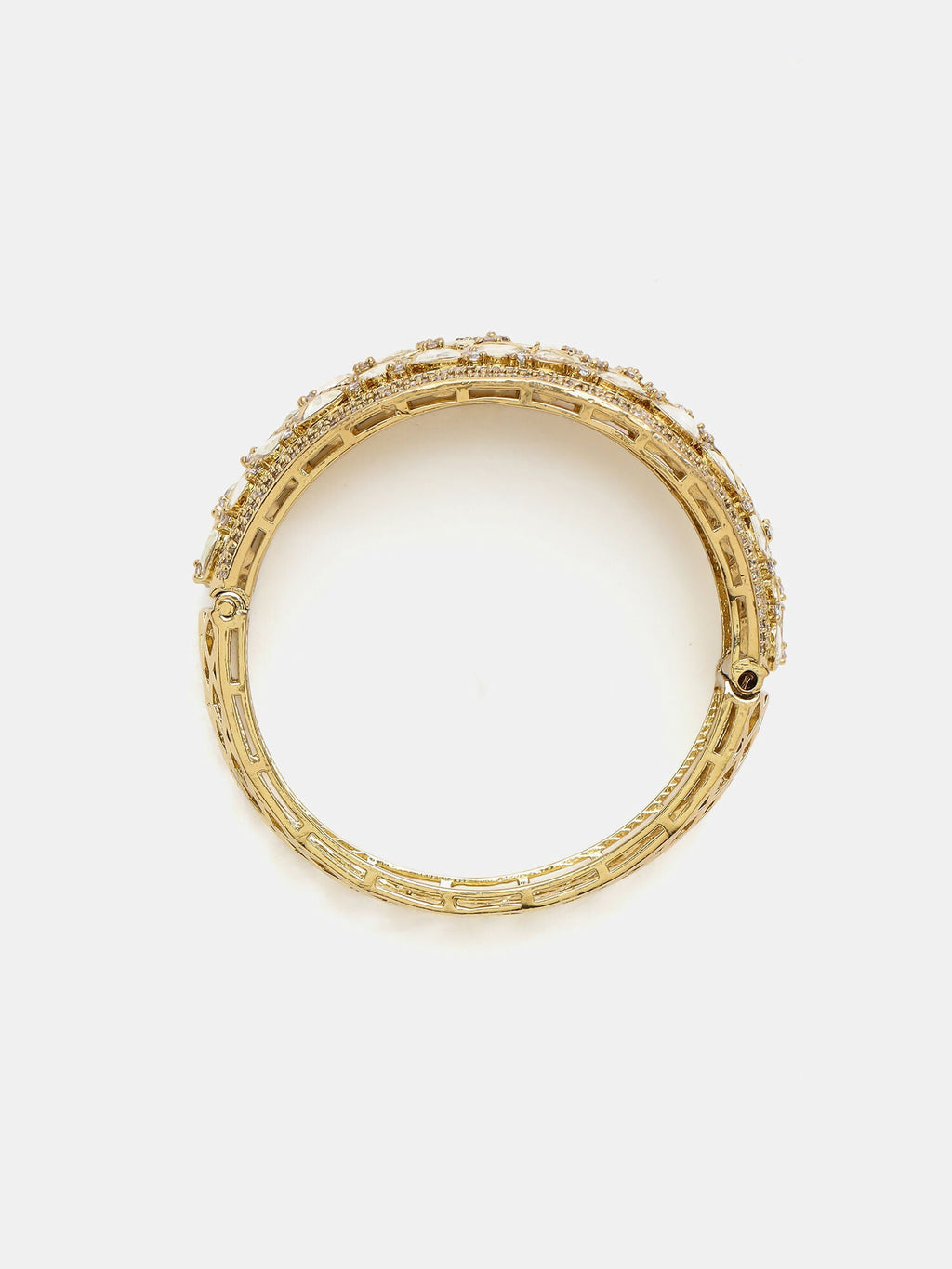 Ruby Raang 22k Gold Polished Kundan Bracelet