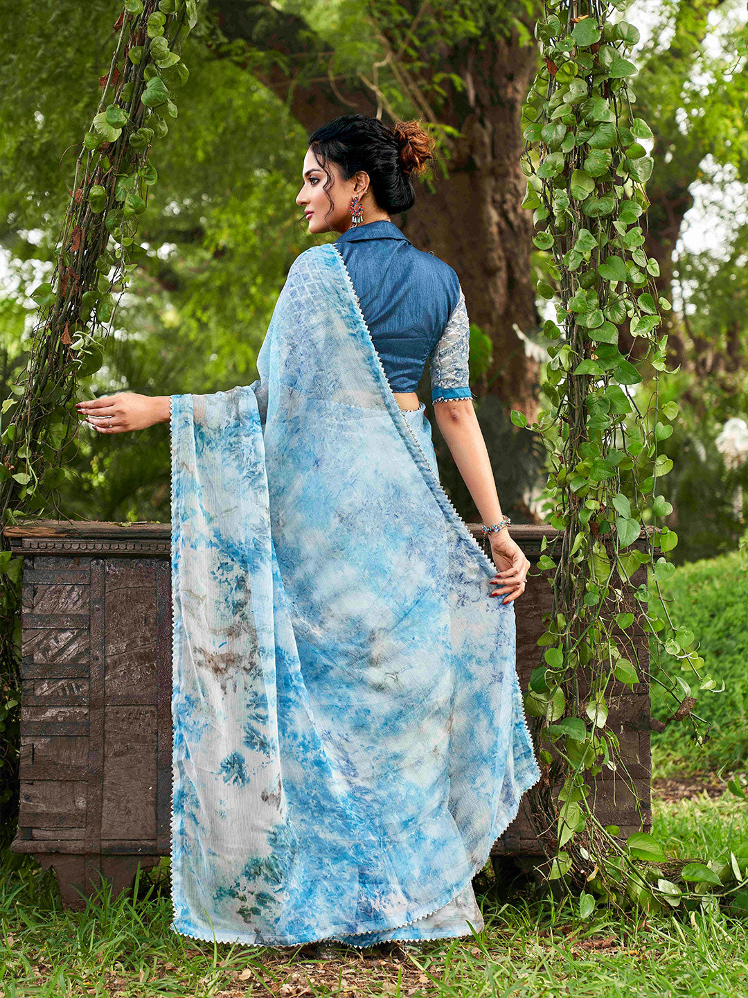Tikhi Imli Tie and Dye Chiffon Saree