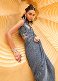Monjolika Fashion Printed Georgette Classic Saree In Grey