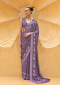 Monjolika Fashion Printed Georgette Classic Saree In Lavender