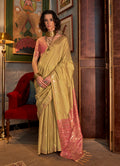 Monjolika Fashion Tussar Silk Weaving Golden Traditional Saree
