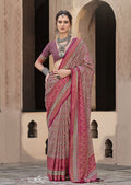 Monjolika Fashion Silk Patola Print Maroon Traditional Saree