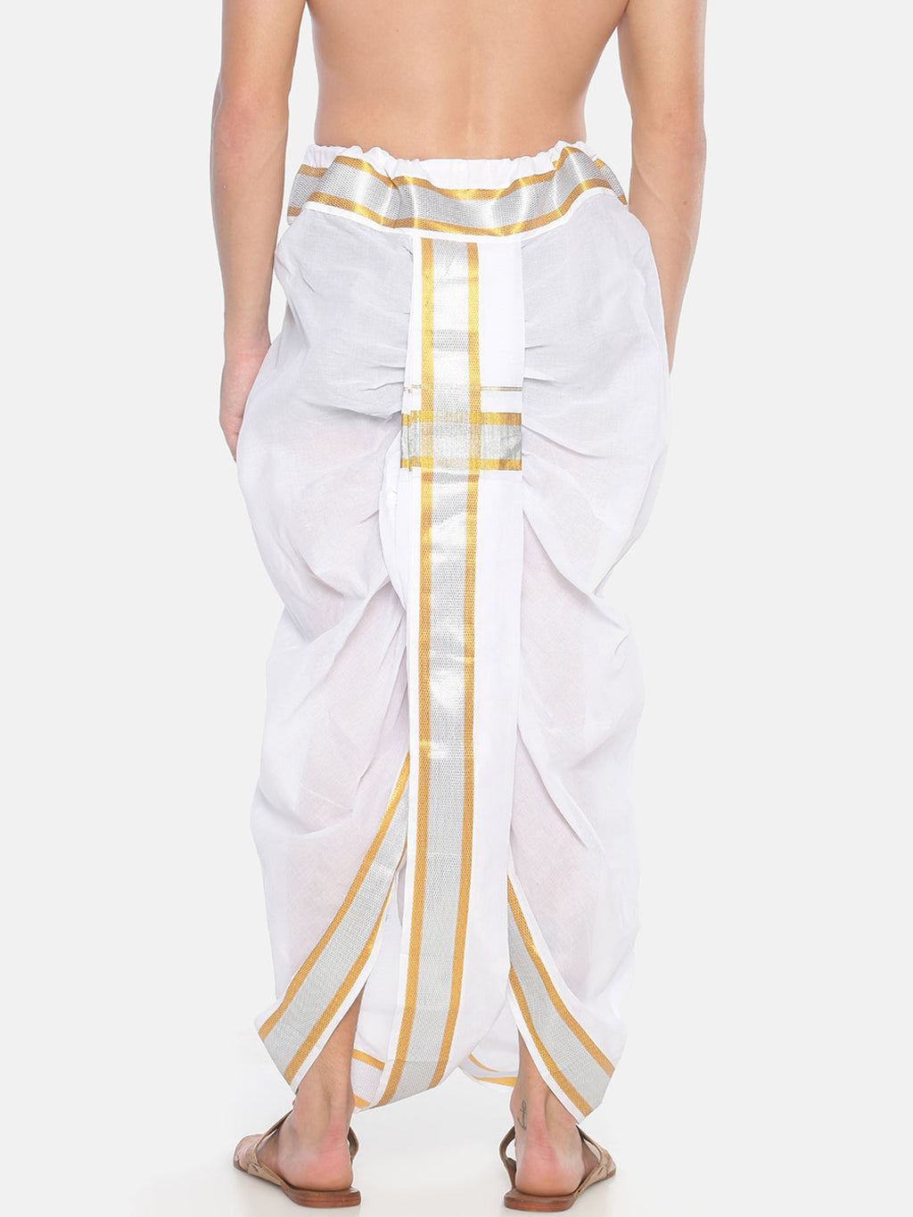 Sethukrishna Men White Solid Pocket Dhoti Pant