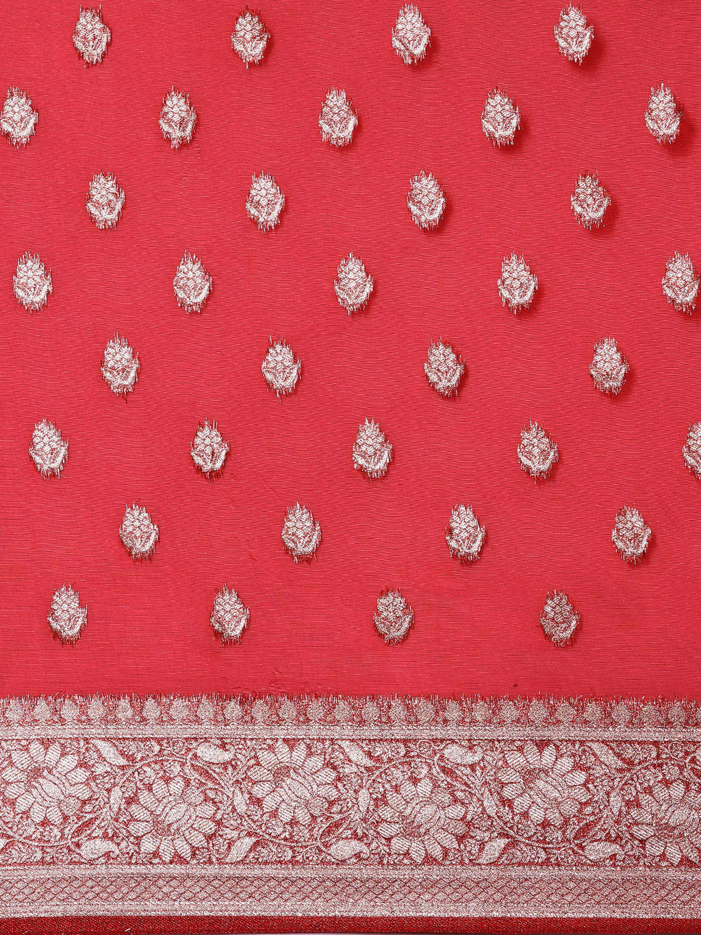 Saree Mall Red Ethnic Motifs Zari Organza Banarasi Saree